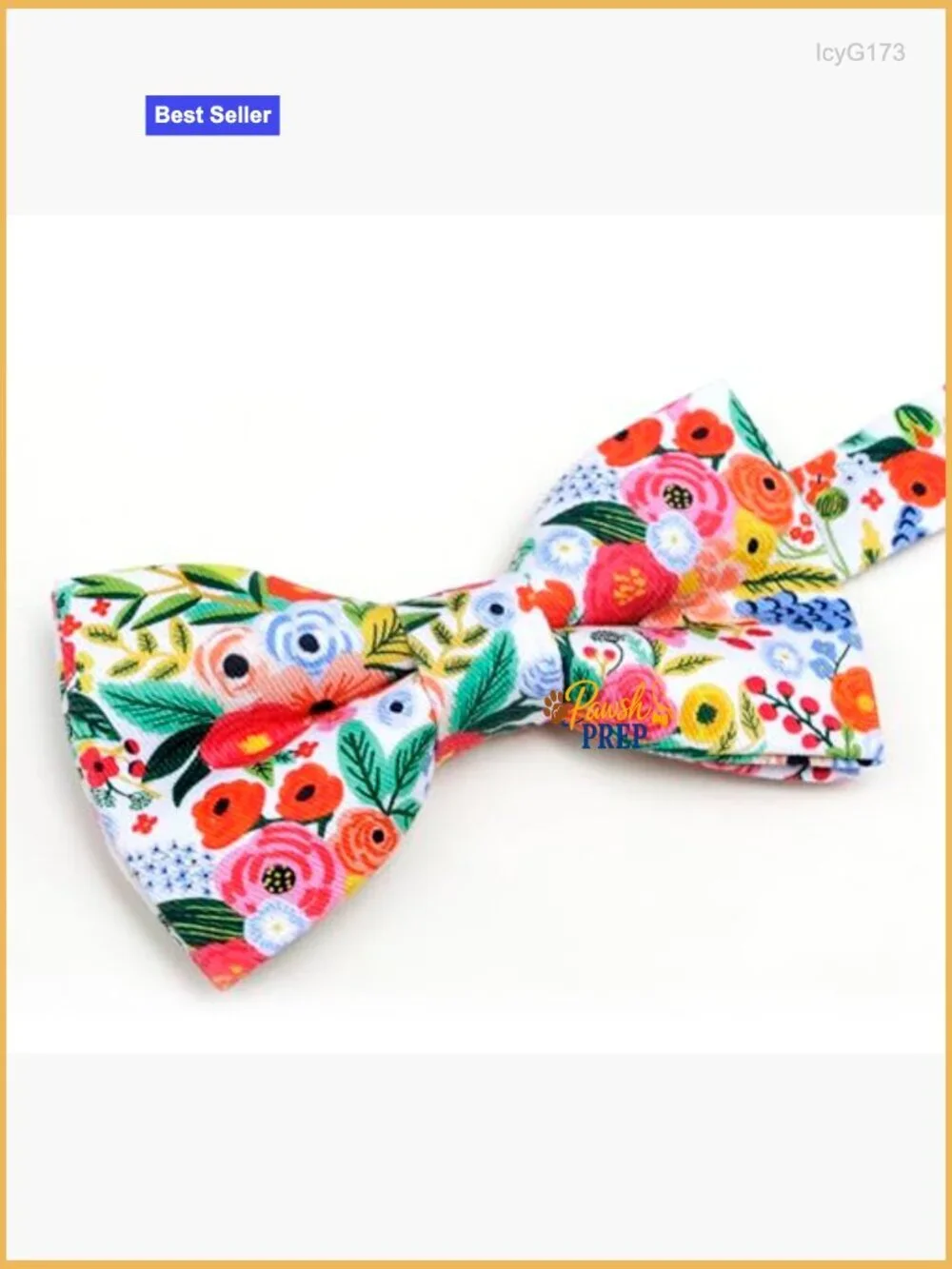 Floral Pattern Pre-Tied Bow Tie Adjustable One Size Cotton